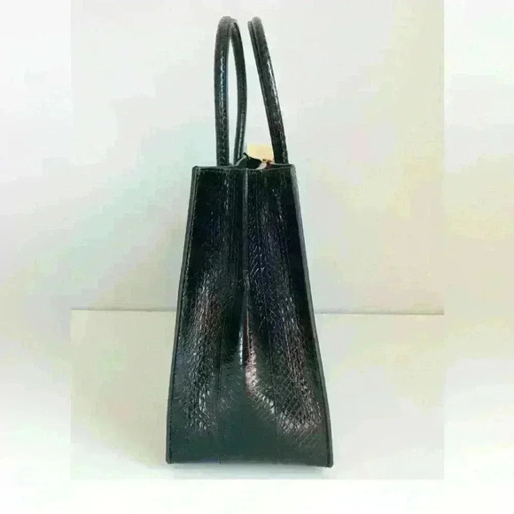 NWT Michael Kors black large conv tote genuine snake skin - Picture 4 of 10